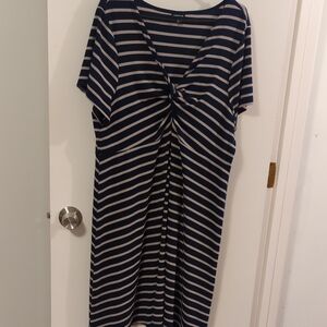 Navy and White Striped Dress